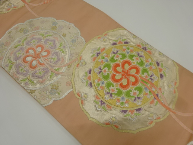 JAPANESE KIMONO / ANTIQUE FUKURO OBI / SILK / WOVEN MIRROR